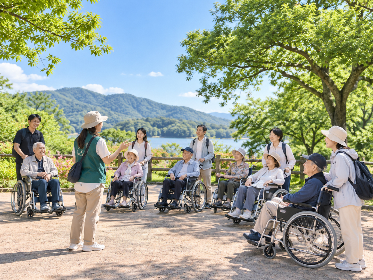제주 무장애 해안 산책로를 이용하는 복지여행객